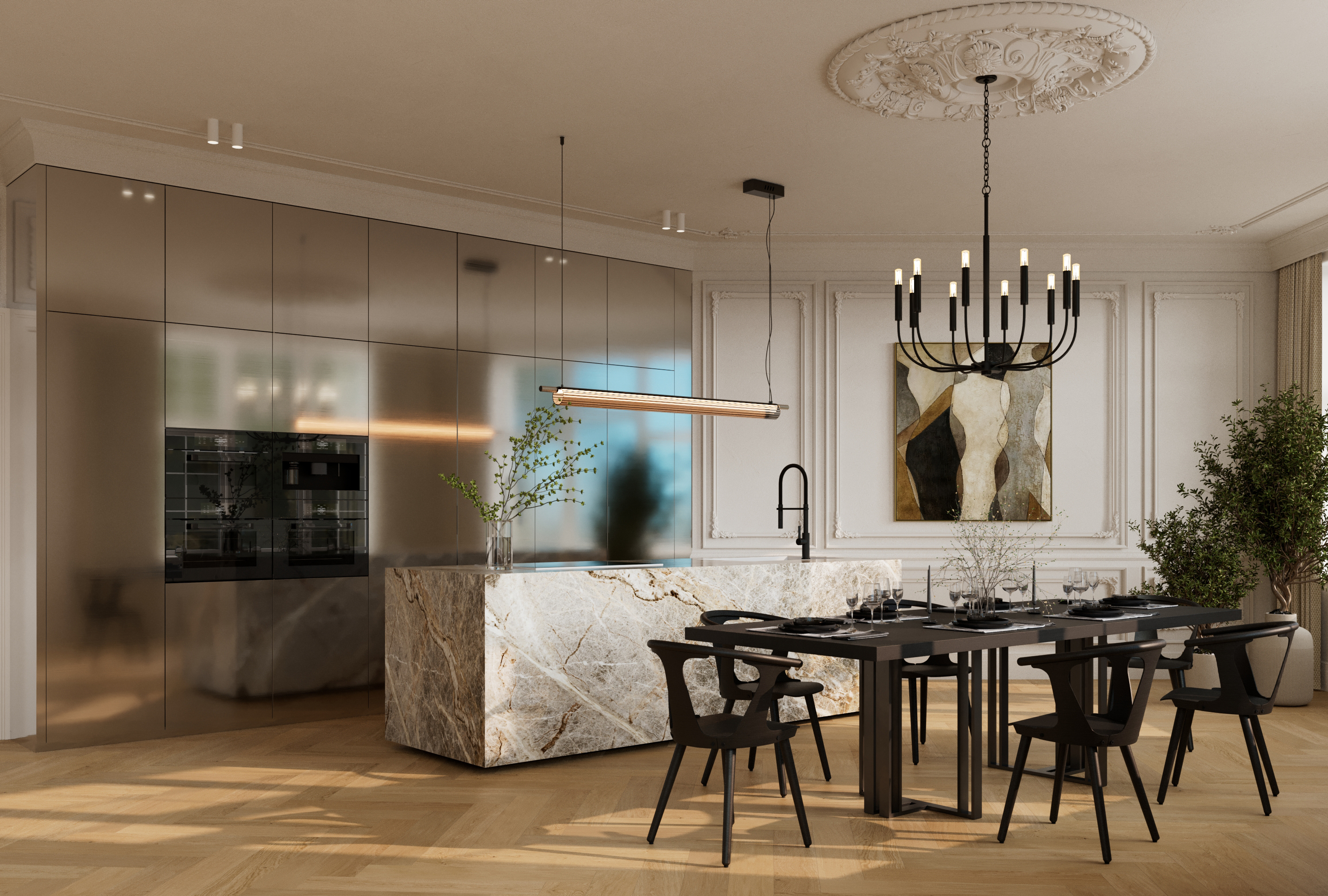 Rašín Apartment – vizualizace interiéru